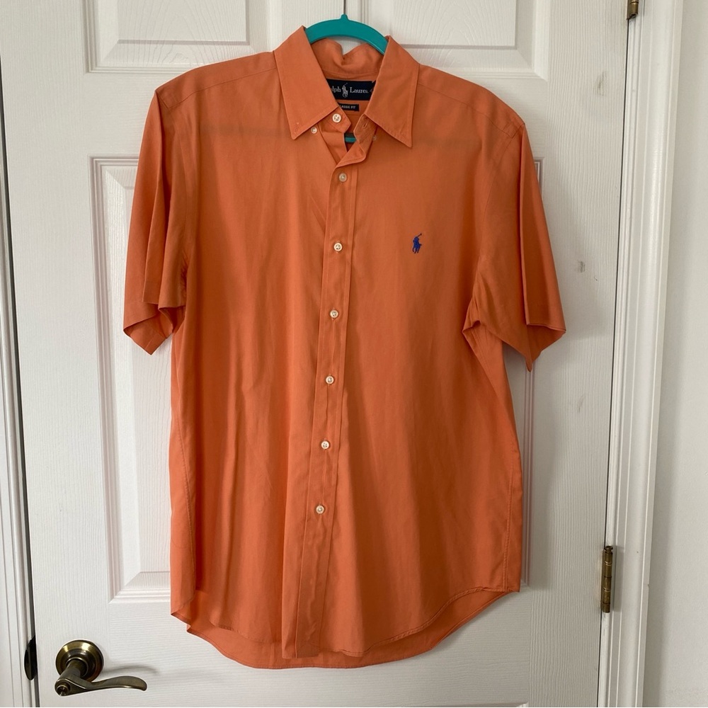 Ralph Lauren Mens Short sleeve button down orange M